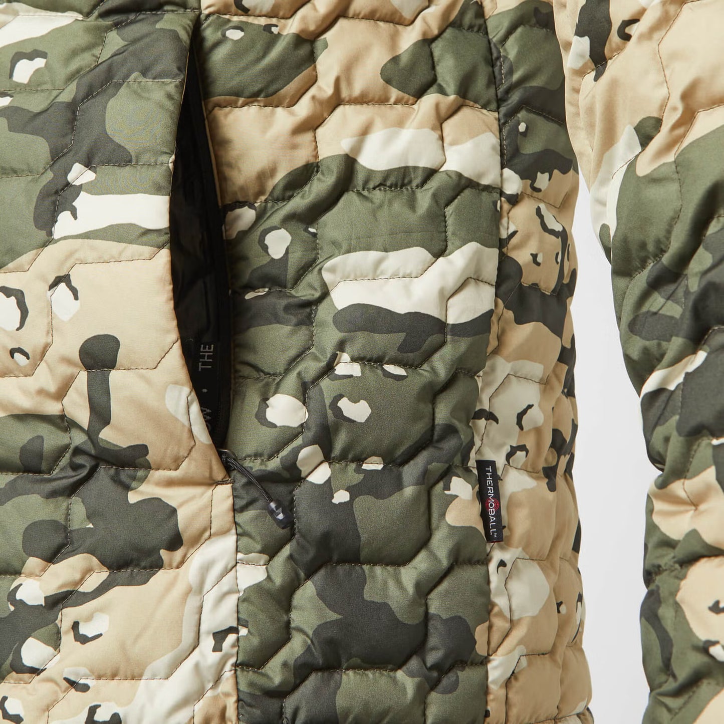 The North Face Men's Thermoball Jacket - Peyote Beige Woodchip Camp Print