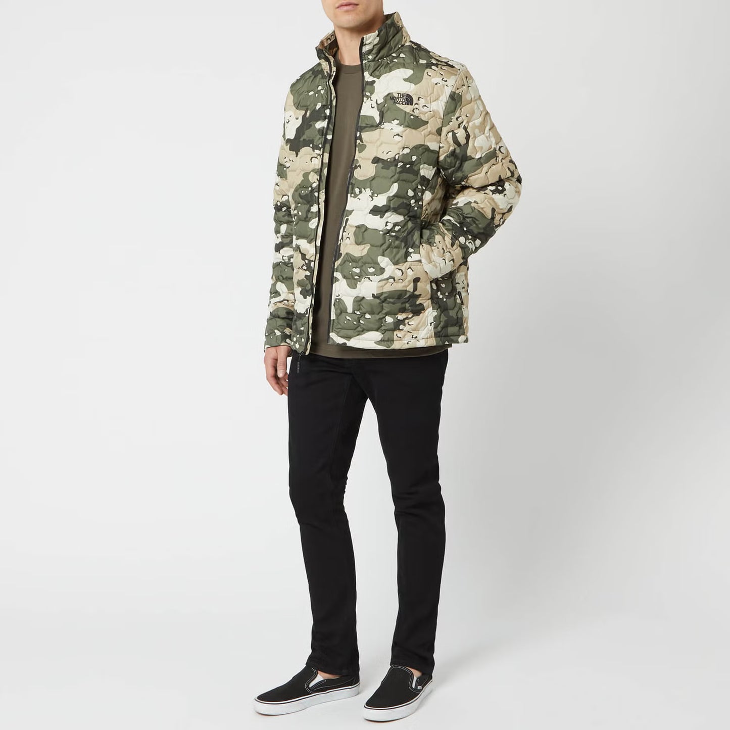 The North Face Men's Thermoball Jacket - Peyote Beige Woodchip Camp Print