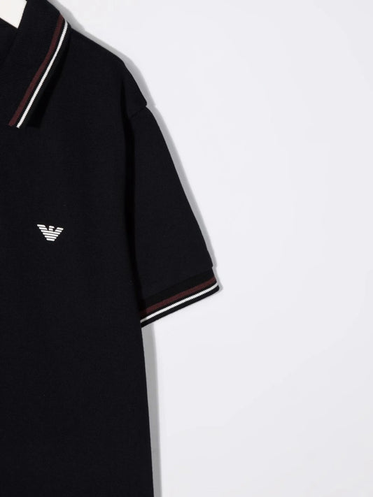 Emporio Armani Kids/Juniors Black Cotton Polo T-shirt
