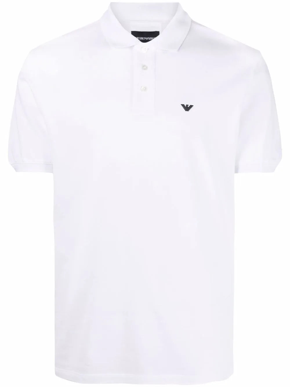 Emporio Armani Logo Embroidered Men's White Polo T-shirt