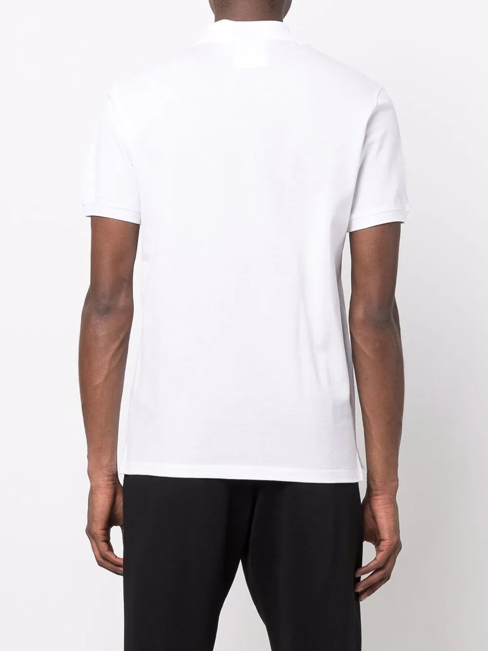 Emporio Armani Logo Embroidered Men's White Polo T-shirt