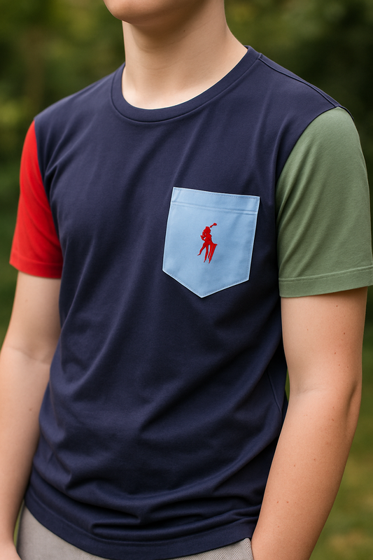 Ralph Lauren Navy Blue Cotton T-shirt for Kids/Juniors