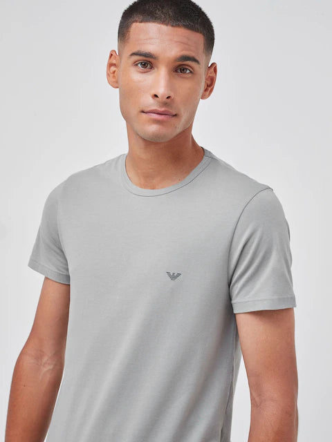 Emporio Armani Men's Black Jersey T-shirt with Micro Logo Patch