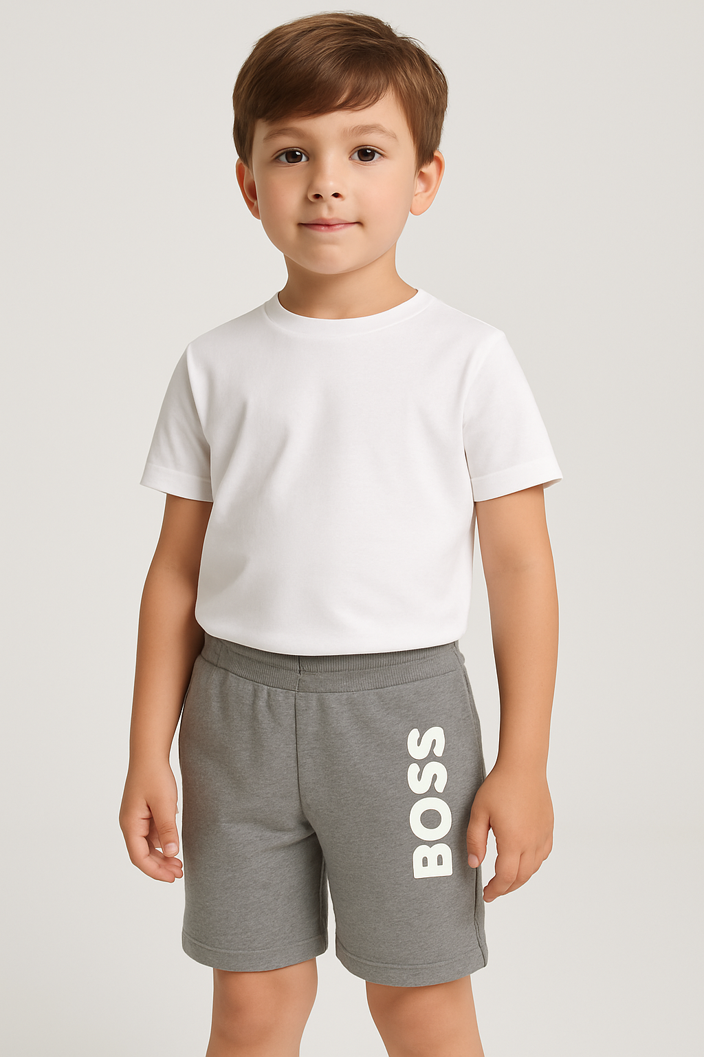 BOSS Baby Boys Logo Shorts in Gray