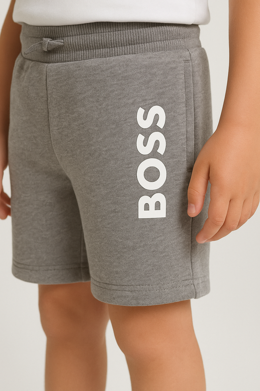 BOSS Baby Boys Logo Shorts in Gray