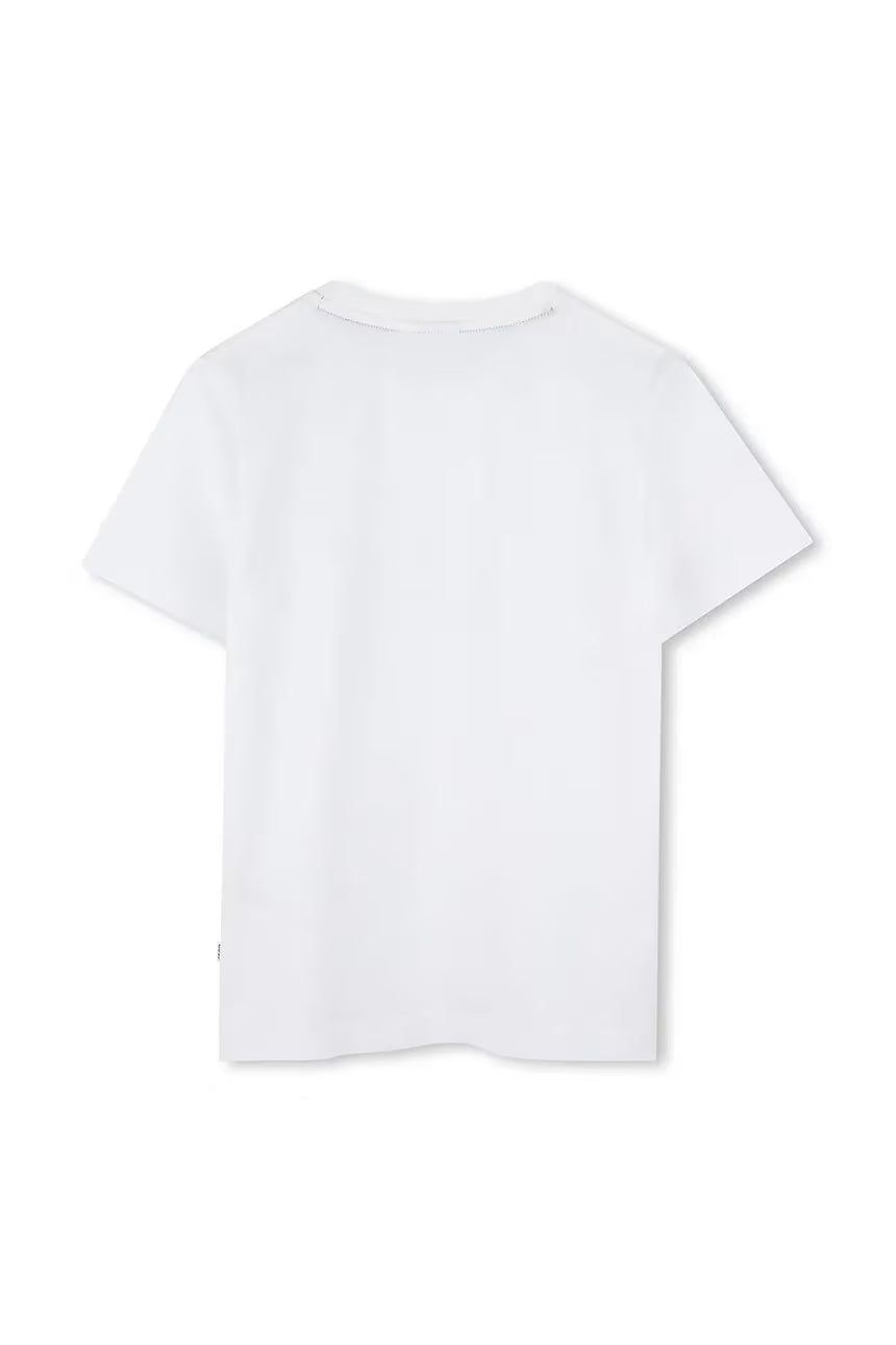 BOSS White Cotton T-shirt for Kids/Juniors