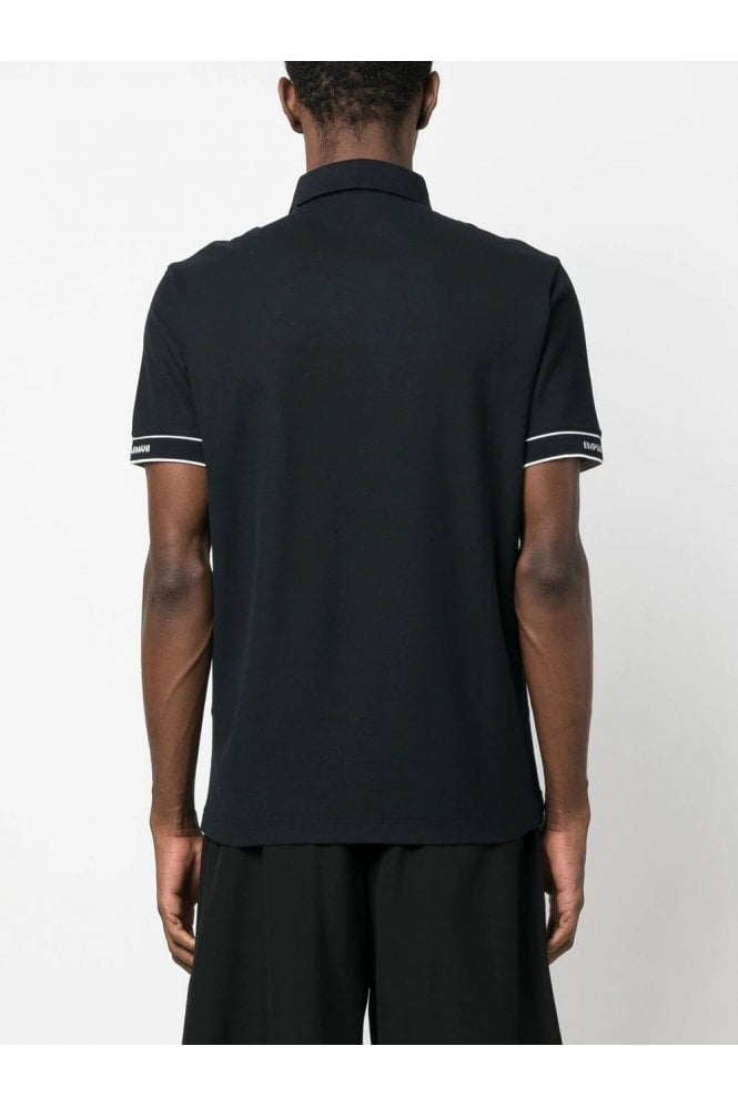 Emporio Armani Logo Embroidered Men's White Polo T-shirt