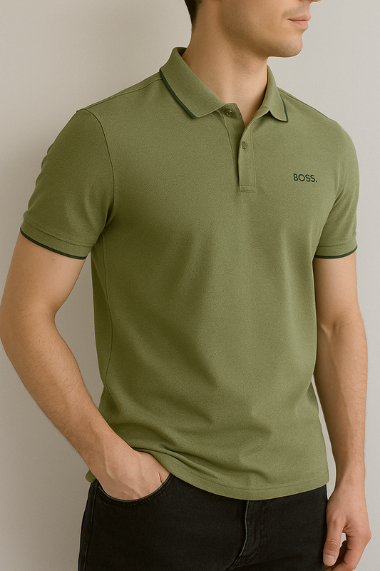 BOSS Paddy Polo Khaki Green Men's T-shirt
