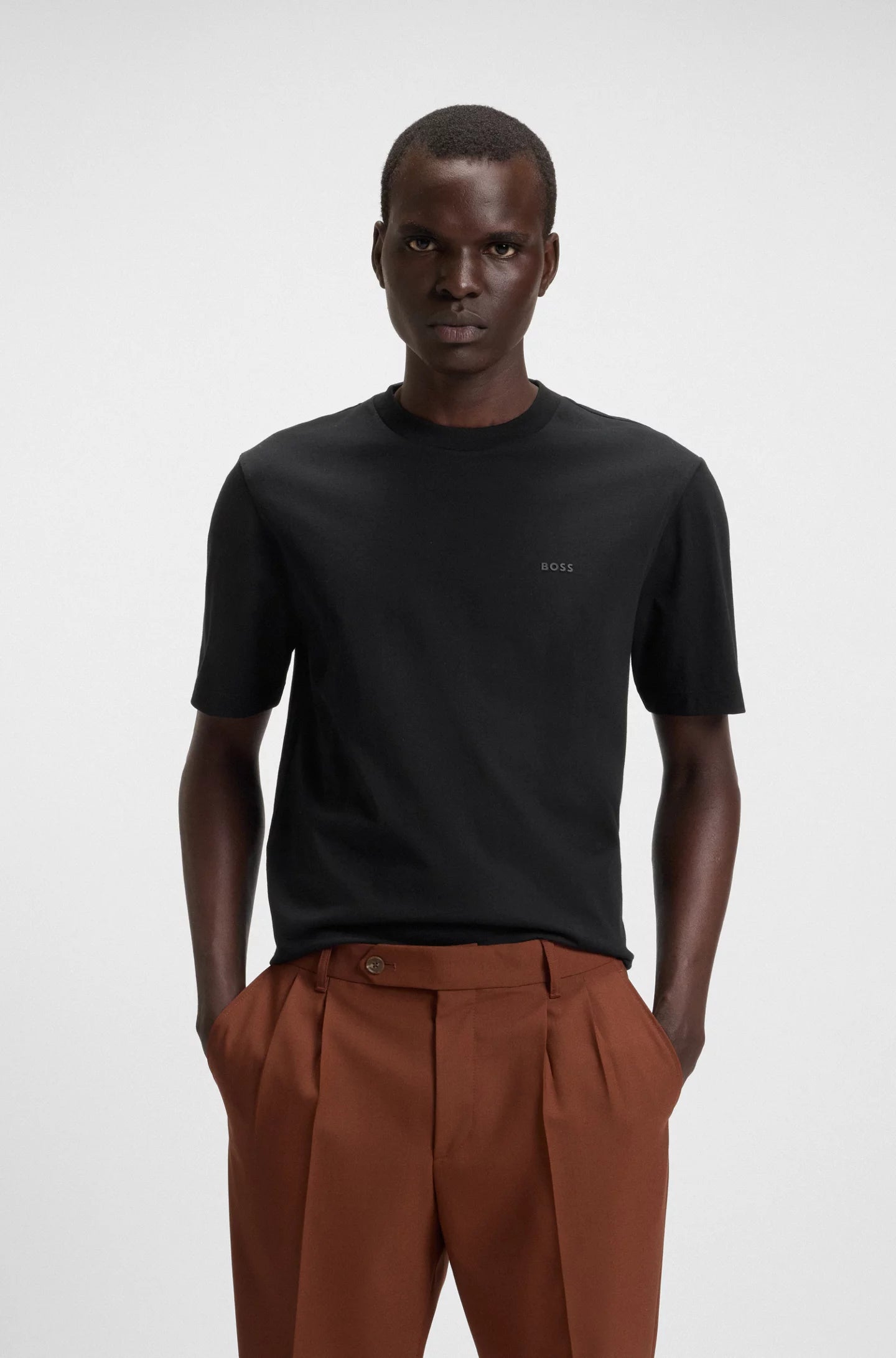 BOSS - Cotton-jersey T-shirt with logo detail