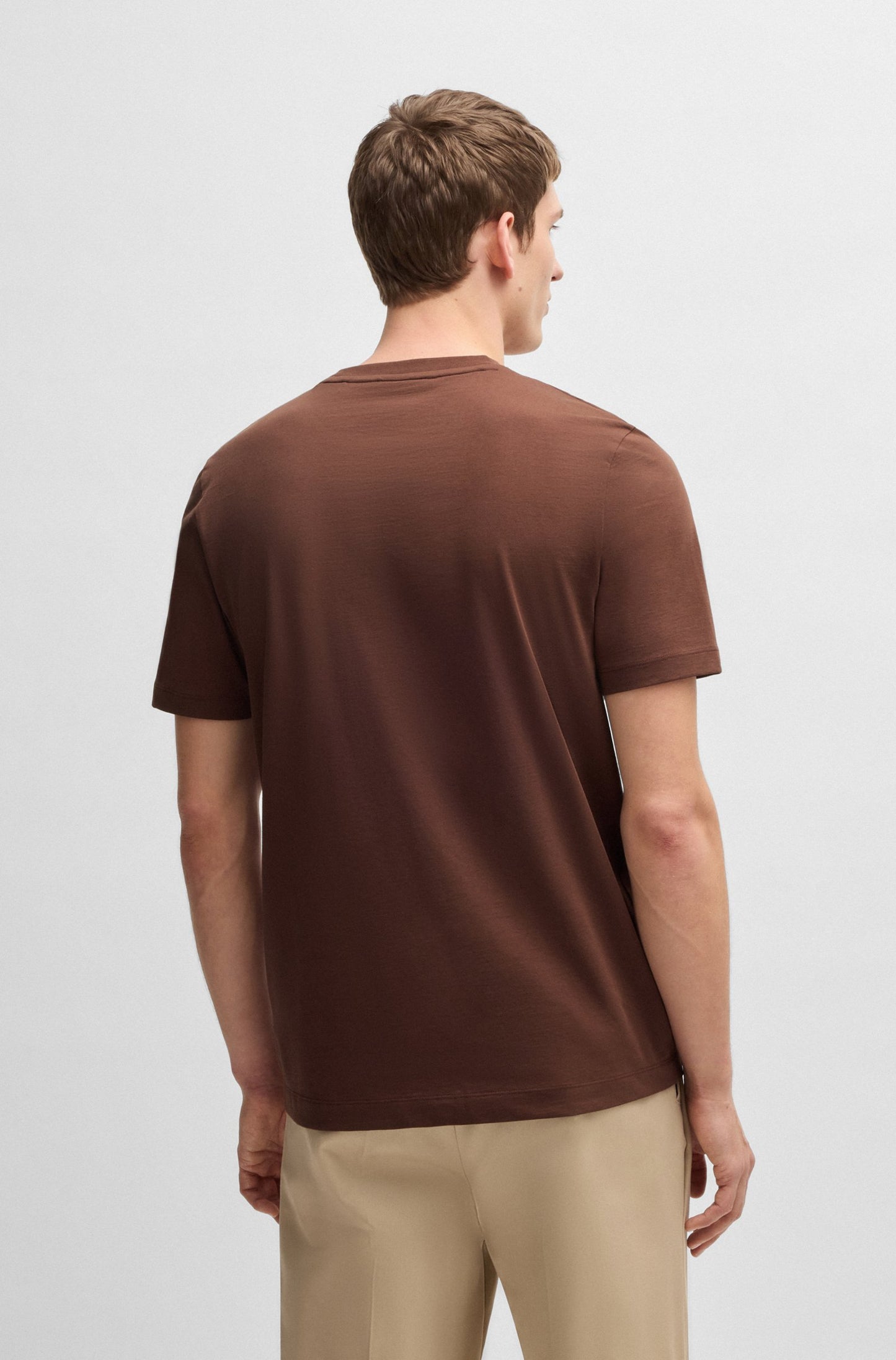 BOSS Cotton Jersey Men's Green T-Shirt with Logo Detail