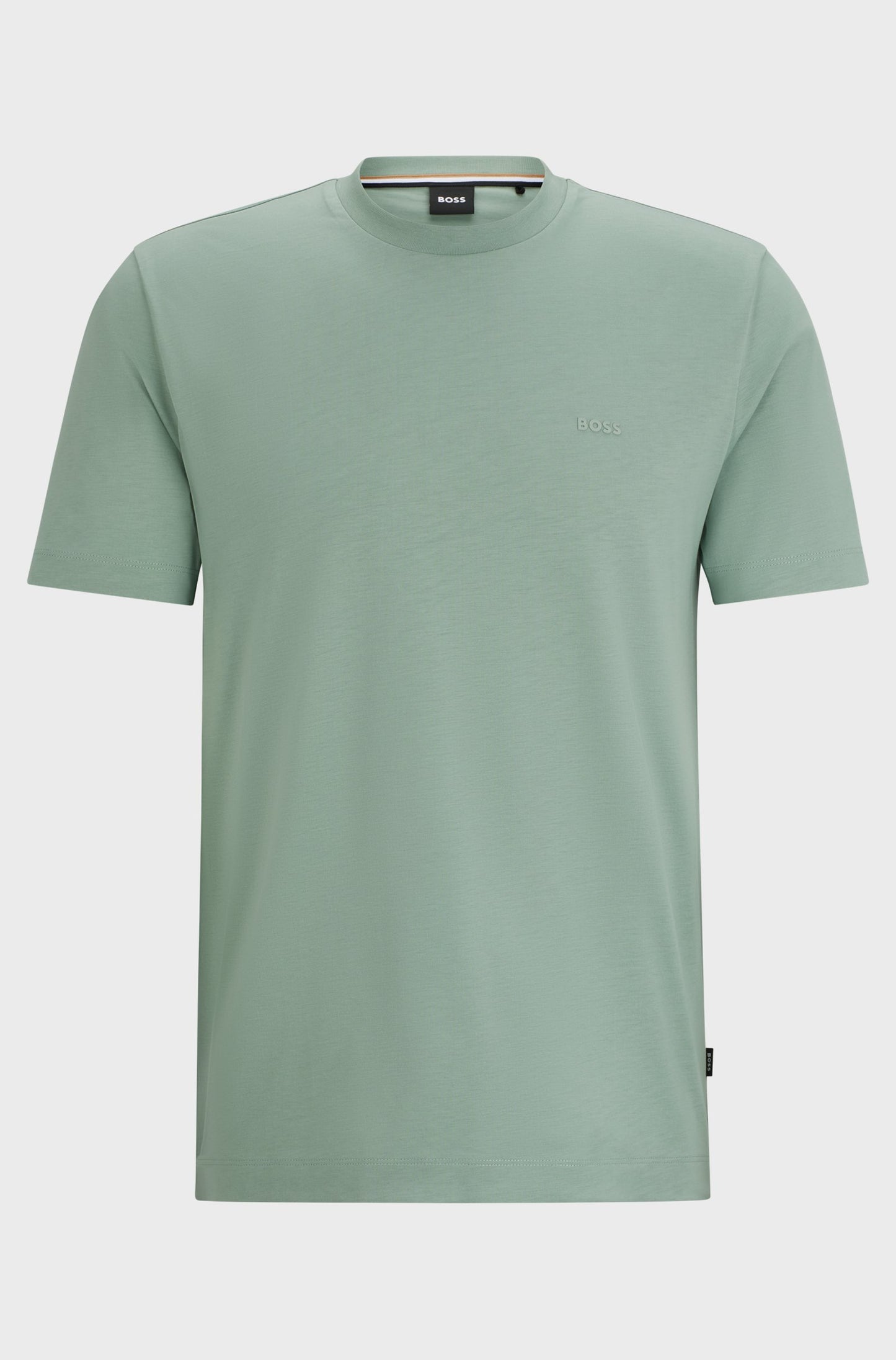 BOSS Cotton Jersey Men's Green T-Shirt with Logo Detail
