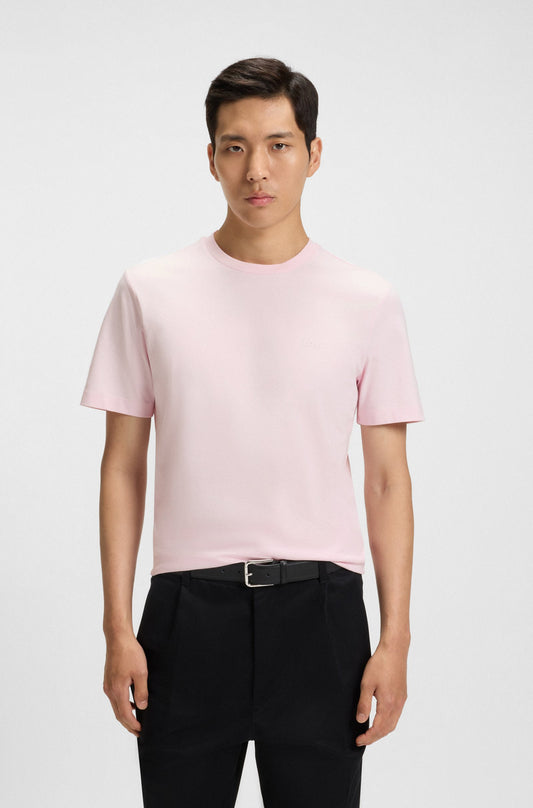 BOSS Cotton Jersey Men's Pink T-Shirt with Logo Detail