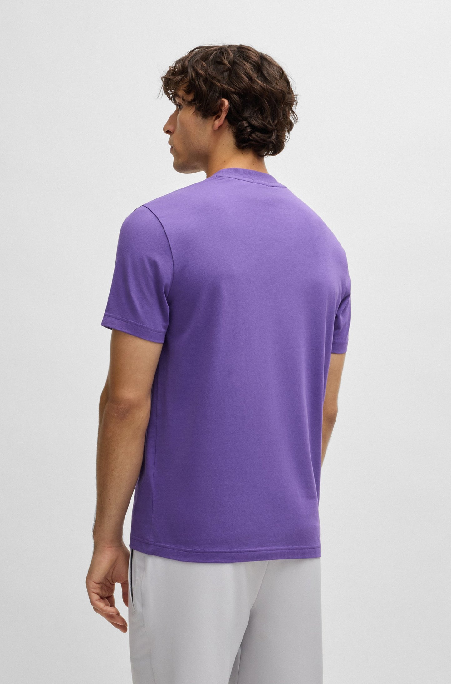 BOSS Cotton Jersey Men's Green T-Shirt with Logo Detail