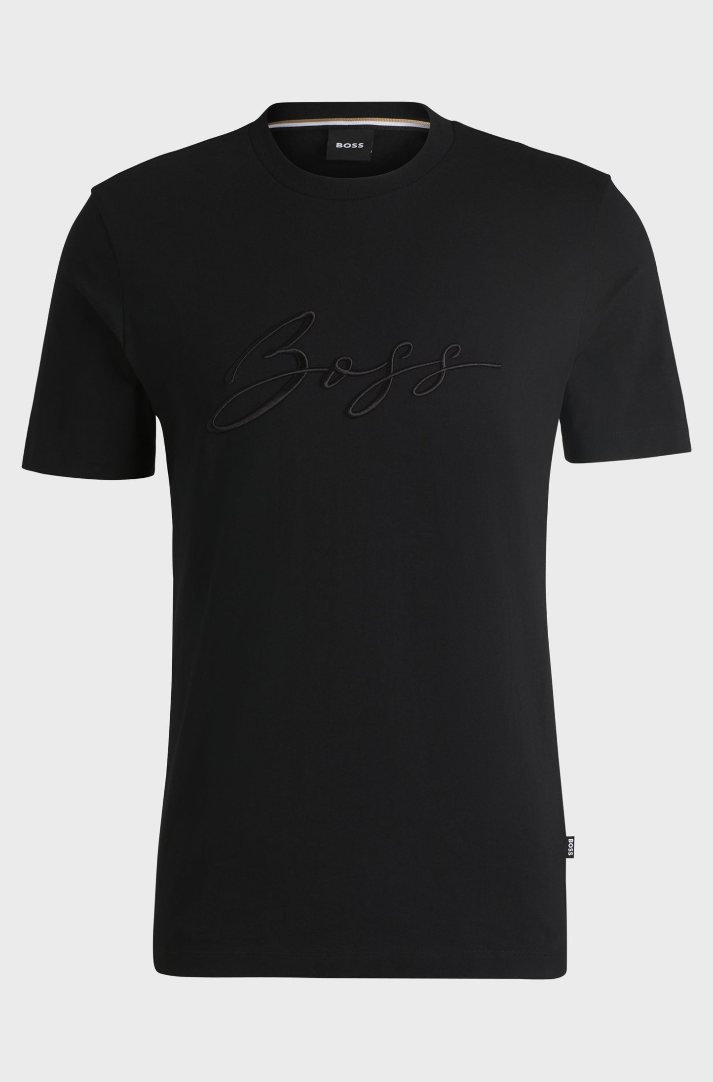 BOSS Cotton Jersey Regular Fit Men's Navy Blue T-shirt with Script Logo