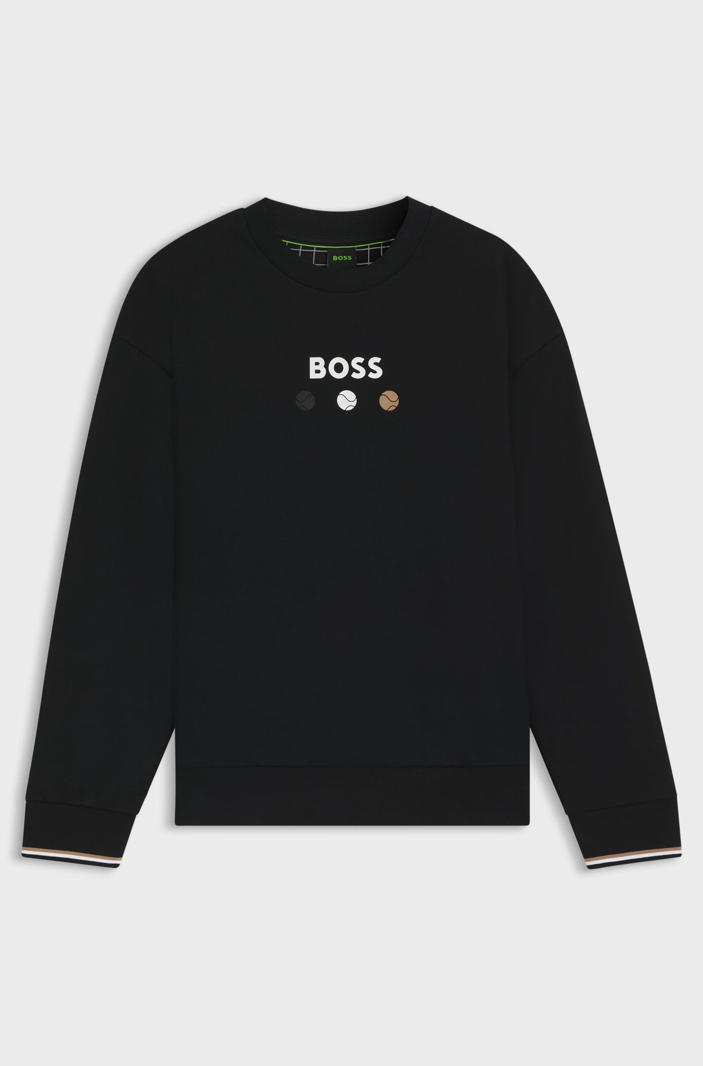 BOSS Cotton-terry white sweatshirt with logo detail