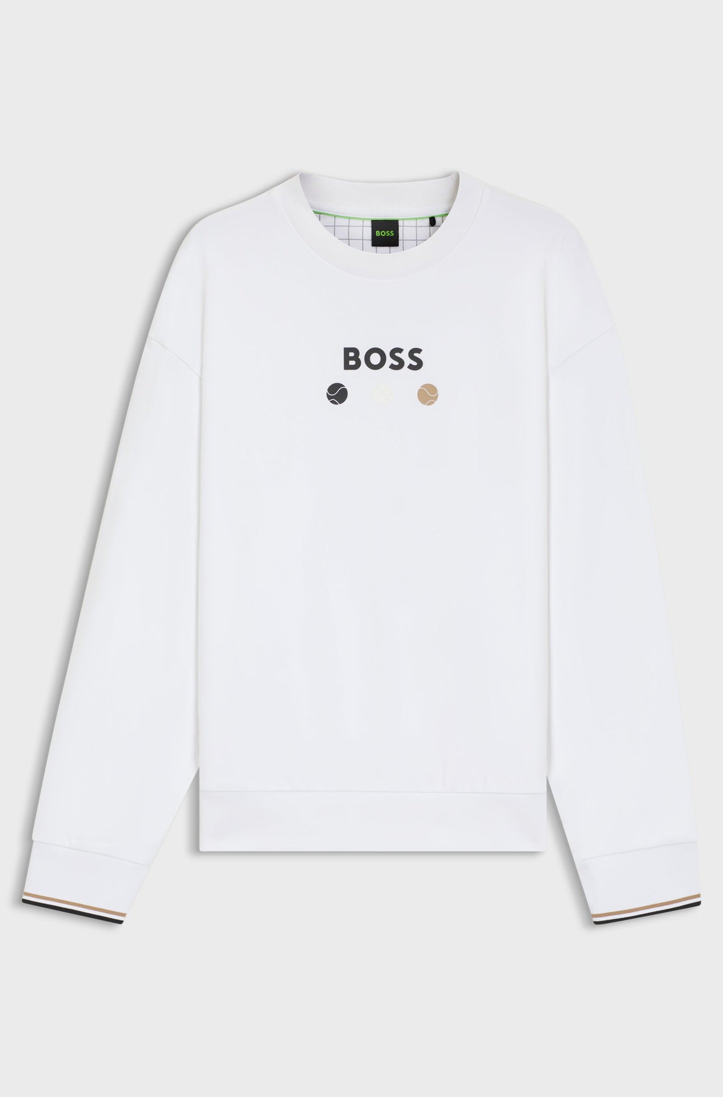 BOSS Cotton-terry black sweatshirt with logo detail