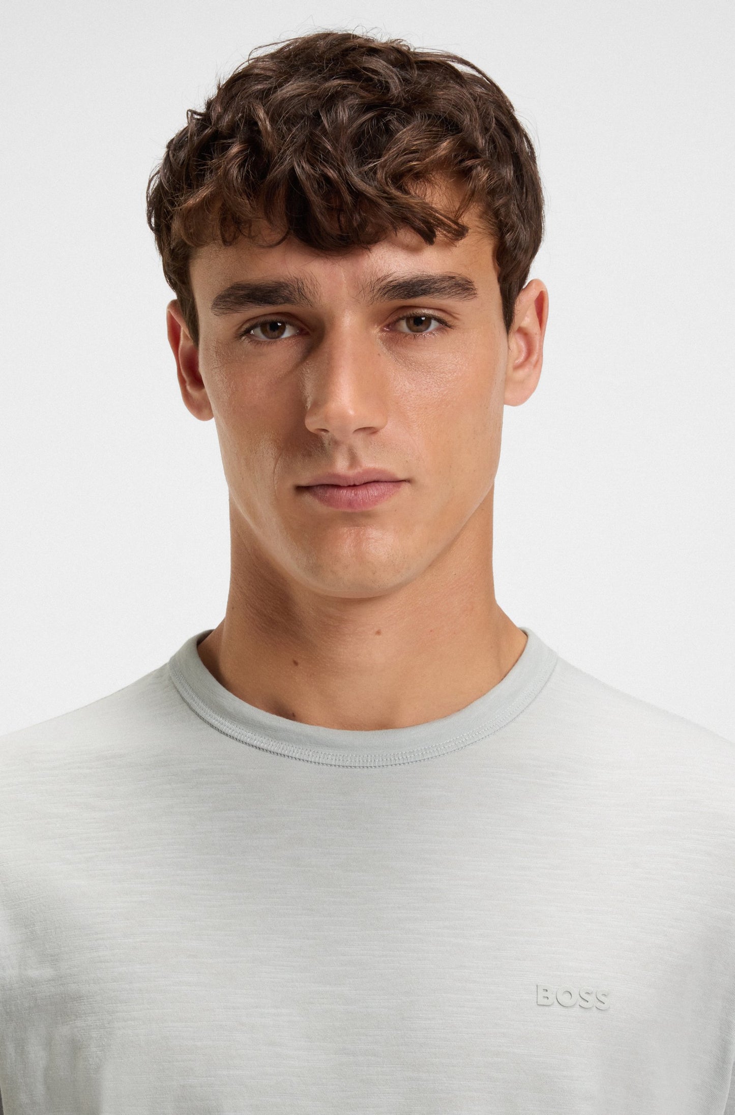 BOSS Cotton Jersey Men's Green T-Shirt with Logo Detail