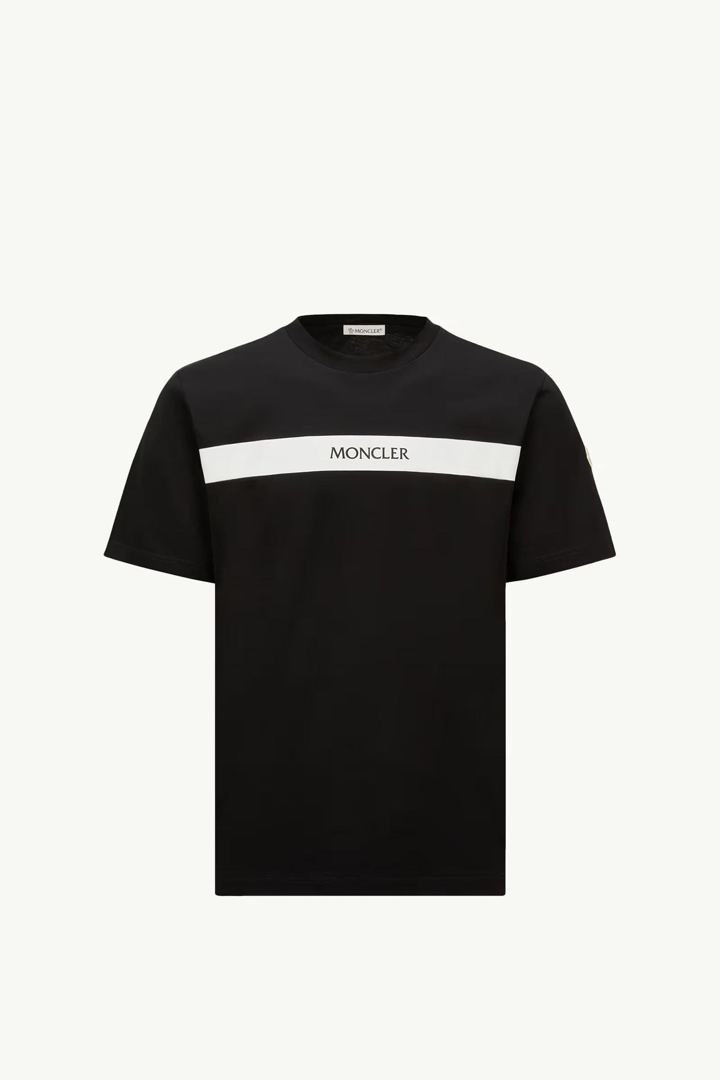 Moncler Men's Rubberised Logo Black Cotton T-Shirt