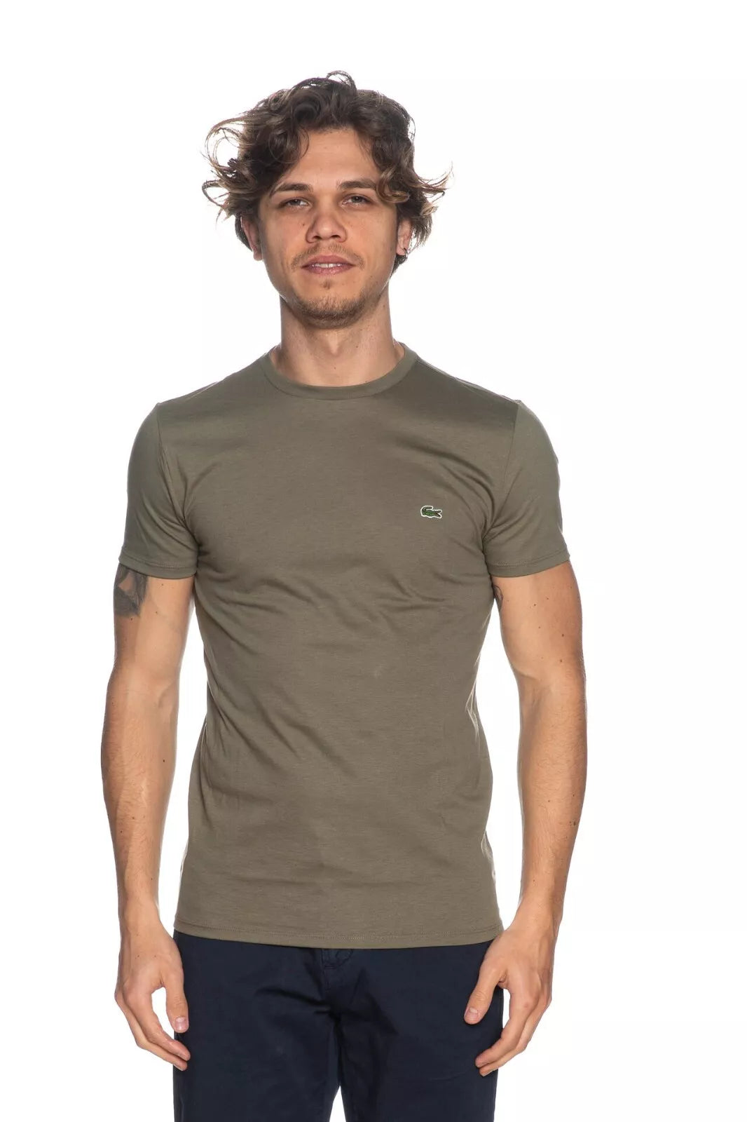 Lacoste Men's Black T-shirt Uomo Girocollo Art