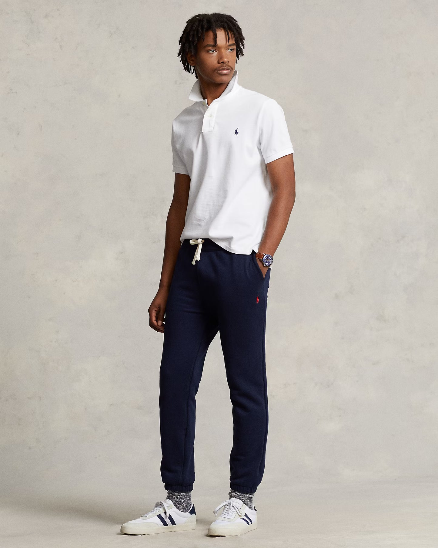 Polo Ralph Lauren Men's Slim Fit Mesh White Polo Shirt
