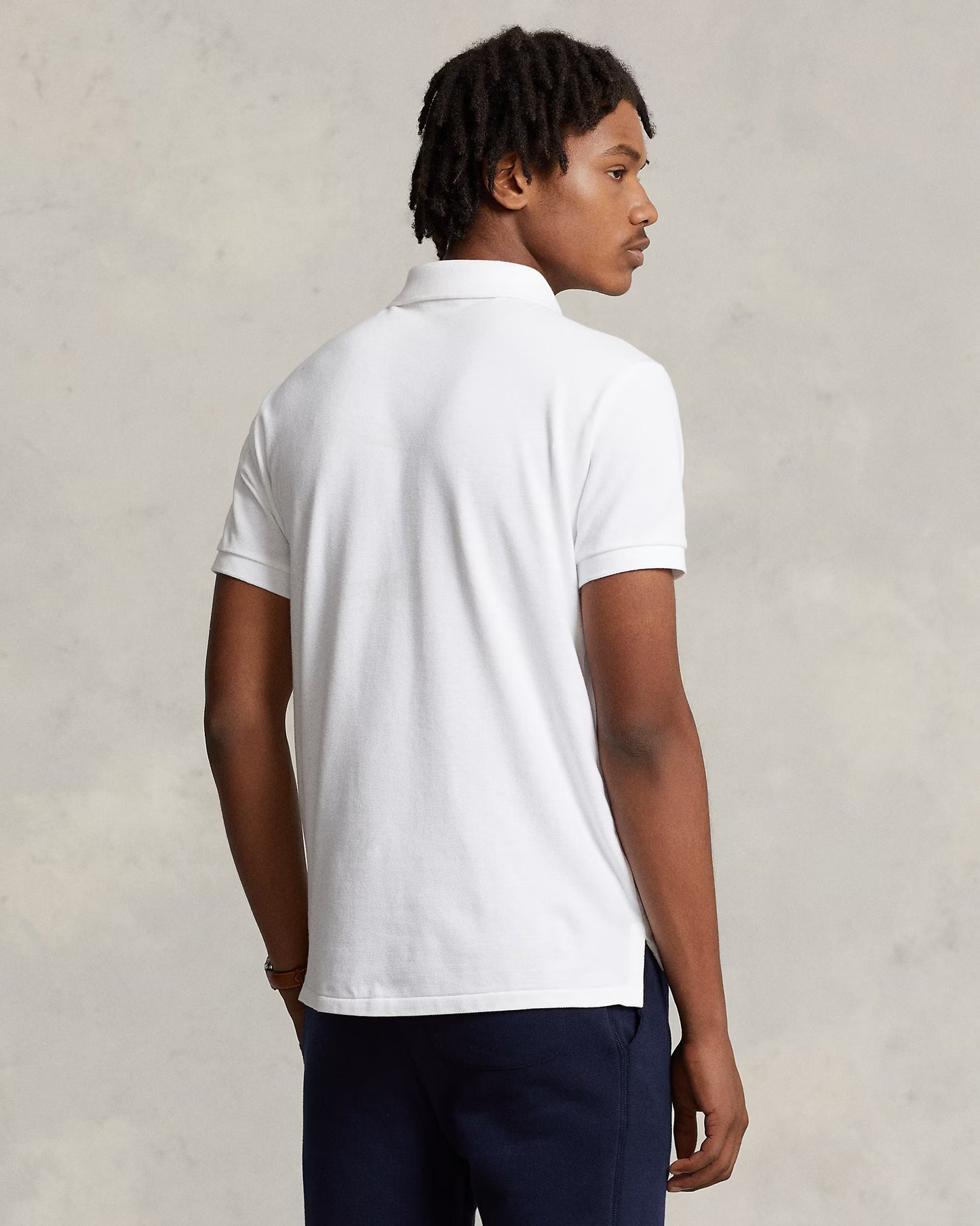 Polo Ralph Lauren Men's Slim Fit Mesh White Polo Shirt