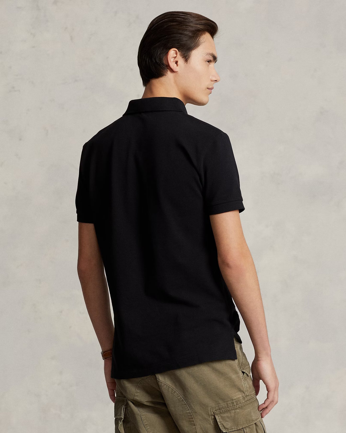 Polo Ralph Lauren Men's Slim Fit Mesh Black Polo Shirt