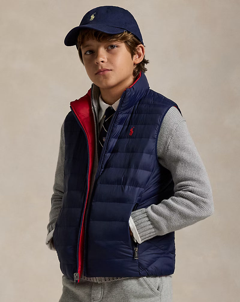 Ralph Lauren P-Layer 2 Reversible Quilted Navy Blue Gilet for Kids/Juniors