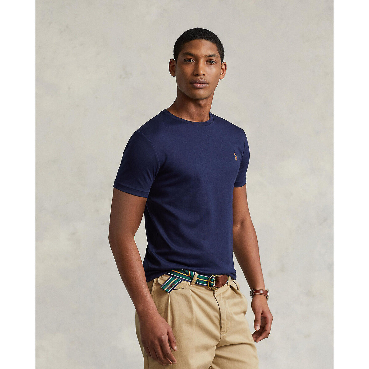 Ralph Lauren Custom Slim Fit Jersey Crewneck Men's Black T-Shirt
