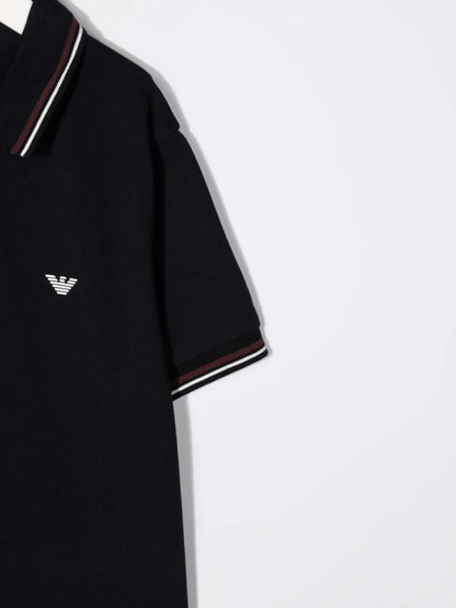 Emporio Armani Kids/Juniors Black Cotton Polo T-shirt