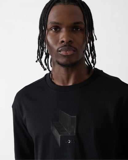 BOSS Tee Mirror 1 Men's Black Graphic Print T-Shirt