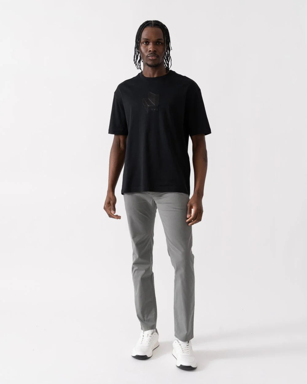 BOSS Tee Mirror 1 Men's Black Graphic Print T-Shirt
