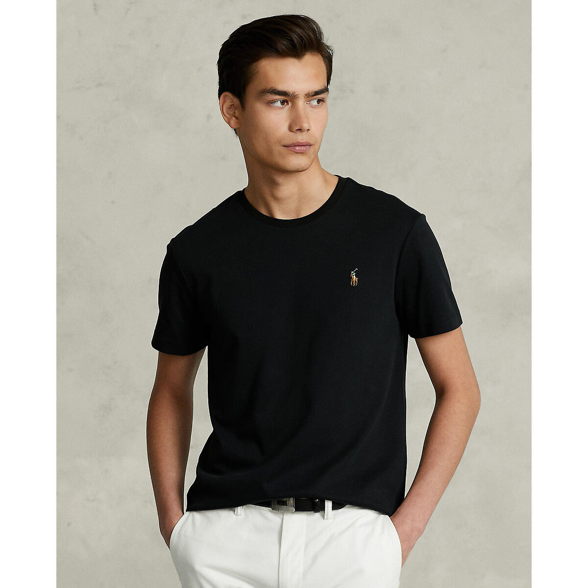 Ralph Lauren Custom Slim Fit Jersey Crewneck Men's Black T-Shirt