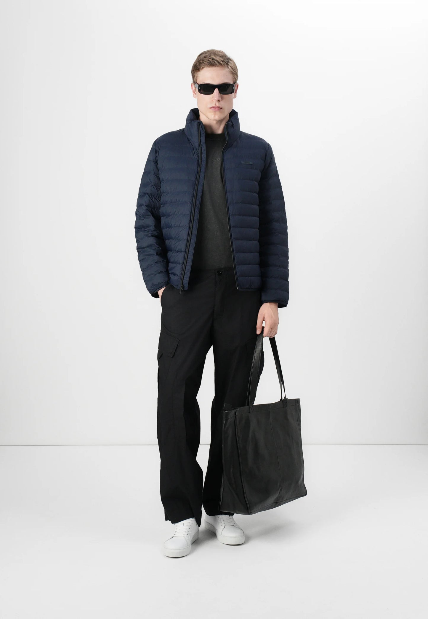 Calvin Klein Navy Blue Puffer Jacket with Insert Pockets