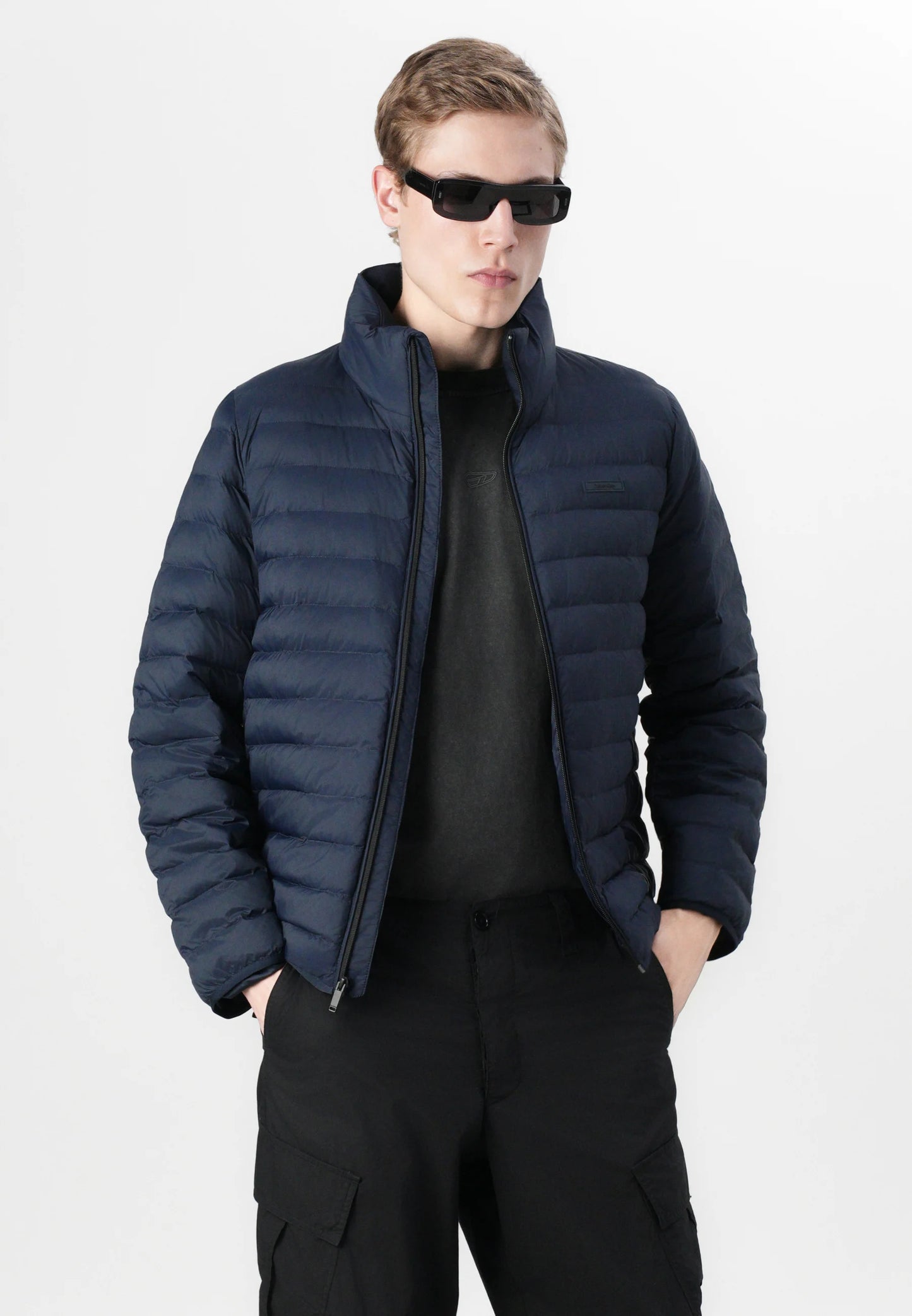 Calvin Klein Navy Blue Puffer Jacket with Insert Pockets