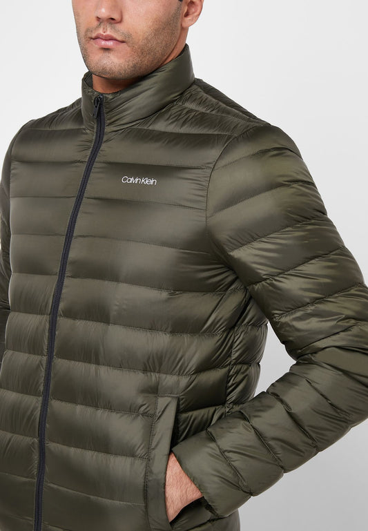 Calvin Klein Army Green Puffer Jacket with Insert Pockets