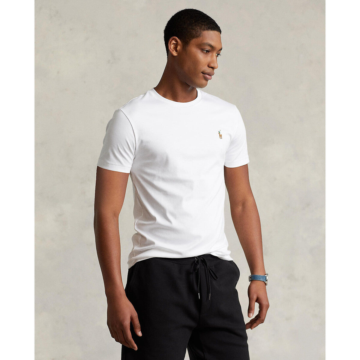 Ralph Lauren Custom Slim Fit Jersey Crewneck Men's Black T-Shirt
