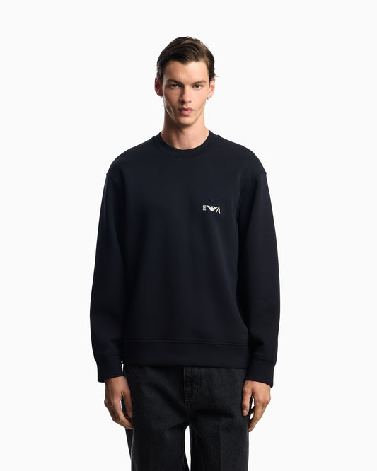 ASV jersey sweatshirt with super-embossed EA embroidery - Navy Blue