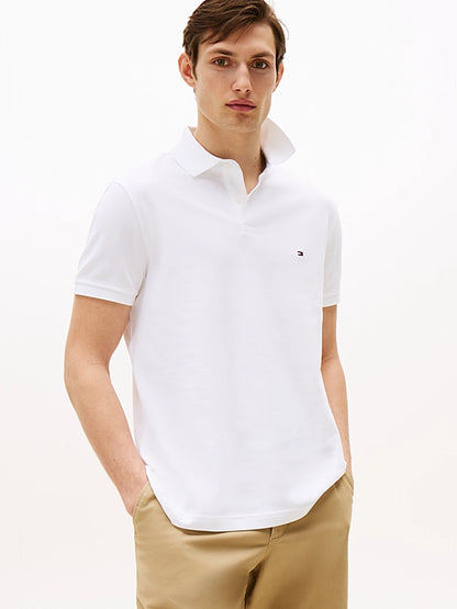 Tommy Hilfiger 1985 Regular Fit Pique White Polo Shirt