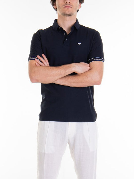 Emporio Armani Piquet Navy Blue Men's Polo T-shirt