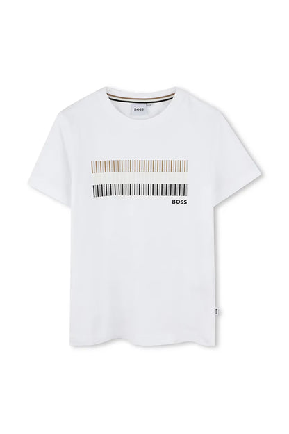 BOSS White Cotton T-shirt for Kids/Juniors
