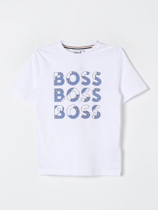 BOSS Bold Logo White T-Shirt for Kids/Juniors