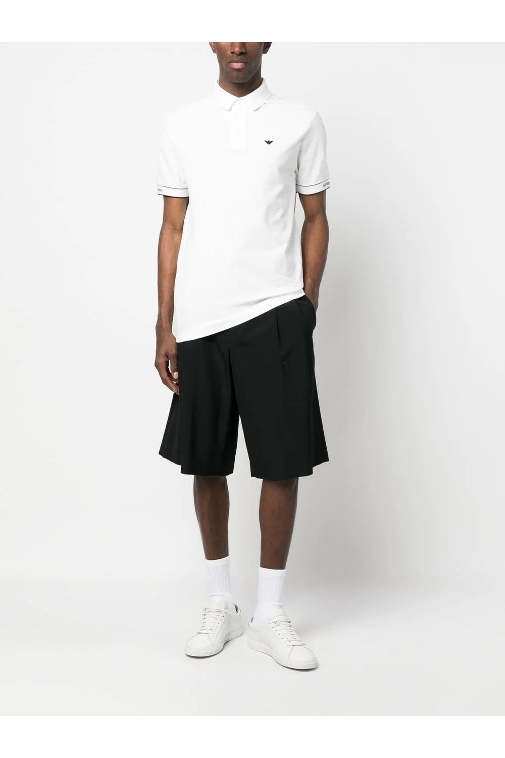 Emporio Armani Piquet White Men's Polo T-shirt
