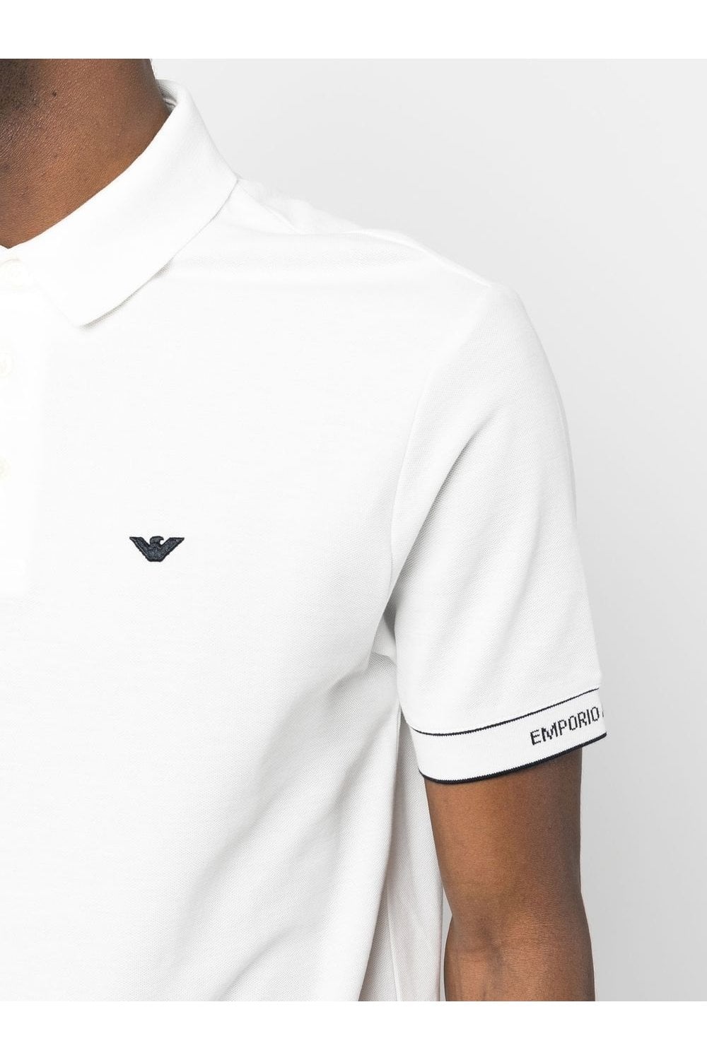 Emporio Armani Piquet White Men's Polo T-shirt