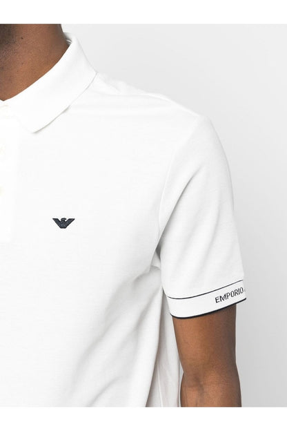 Emporio Armani Piquet White Men's Polo T-shirt