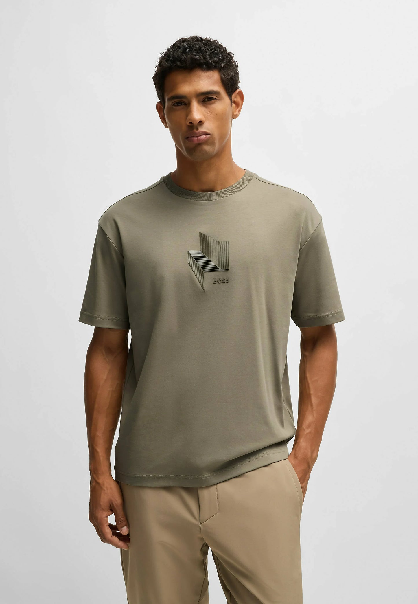 BOSS Tee Mirror 1 Men's Black Graphic Print T-Shirt