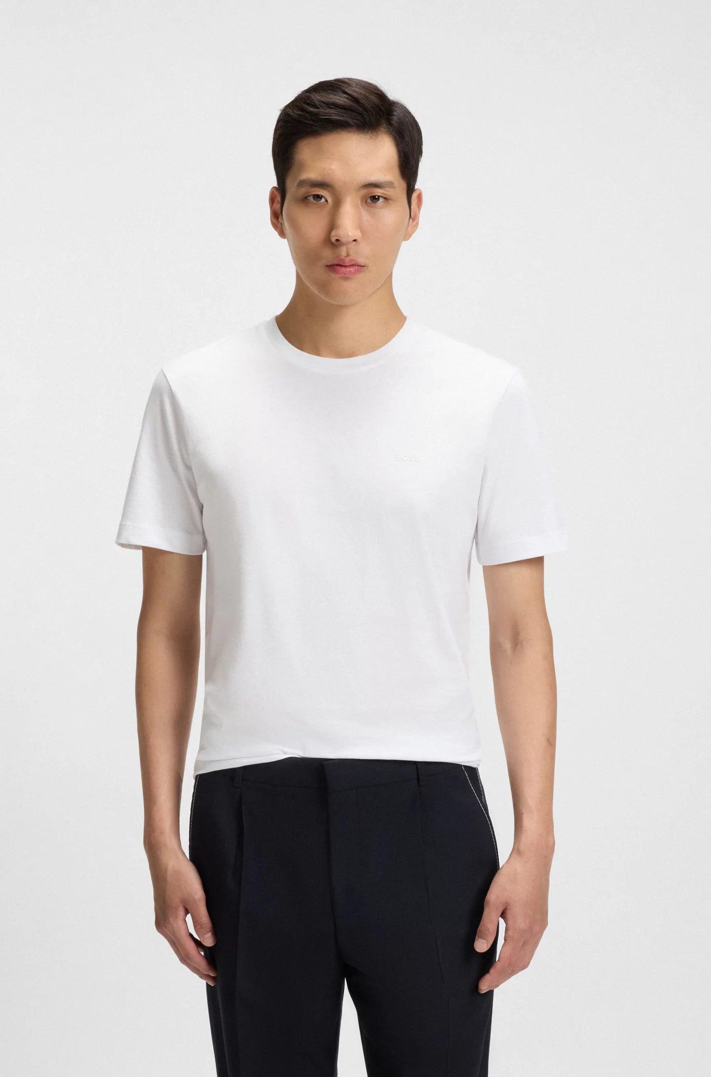 BOSS - Cotton-jersey T-shirt with logo detail
