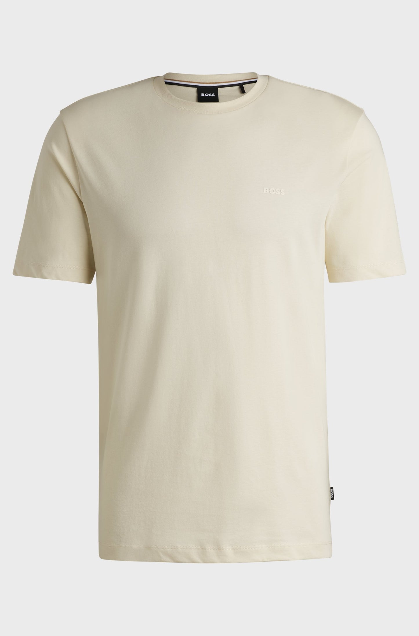 BOSS Cotton Jersey Men's Natural T-Shirt with Logo Detail