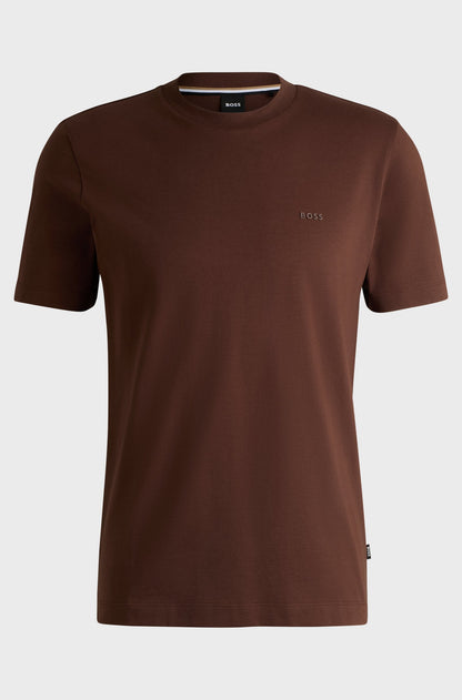 BOSS Cotton Jersey Men's Blue T-Shirt with Logo Detail