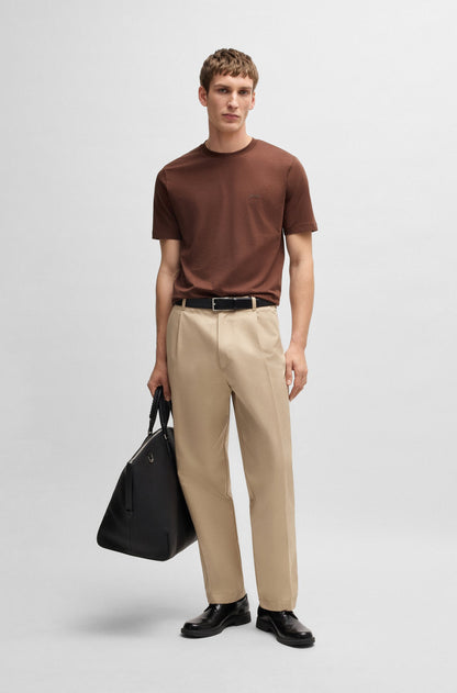 BOSS Cotton Jersey Men's Blue T-Shirt with Logo Detail