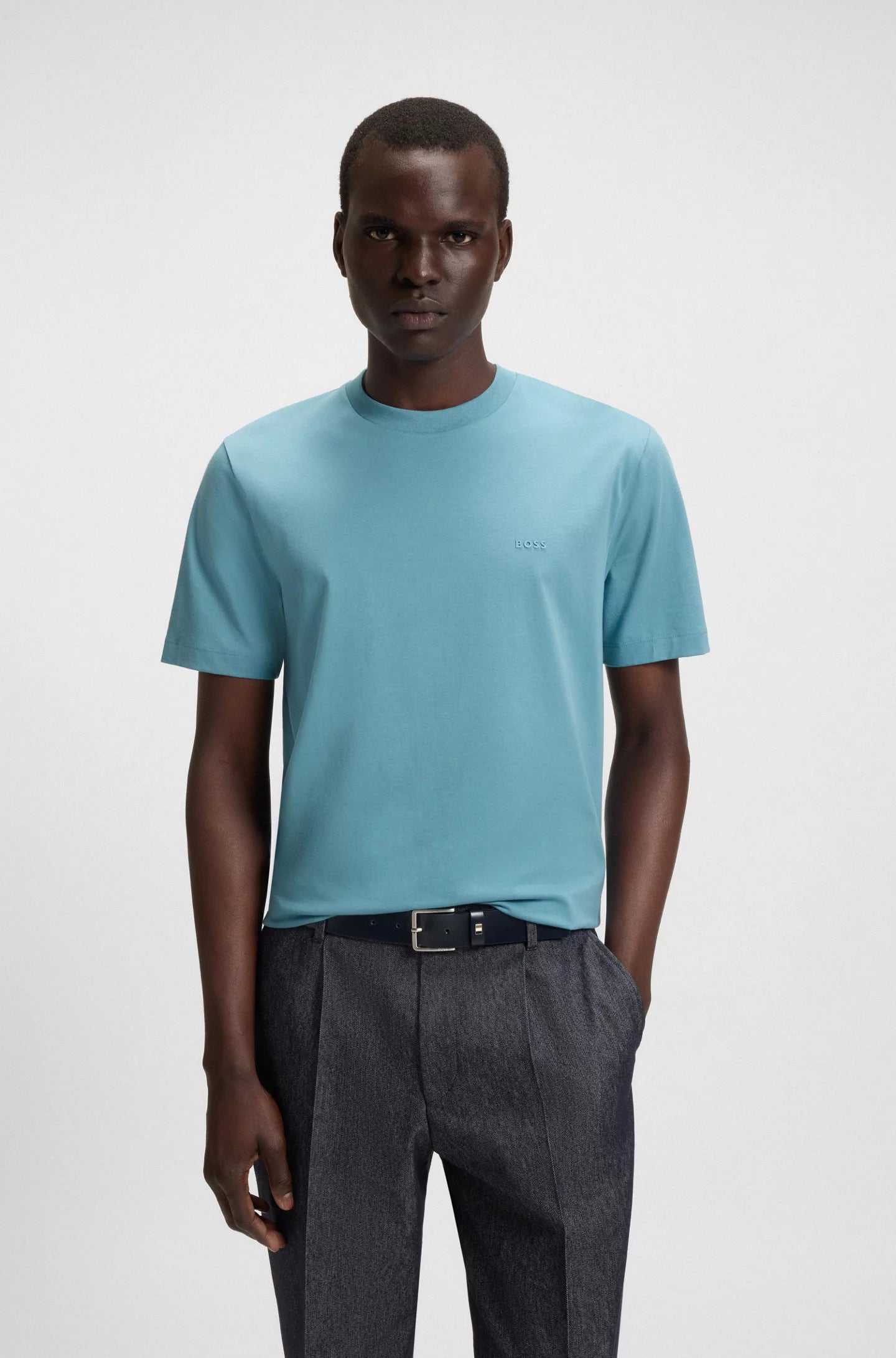 BOSS - Cotton-jersey T-shirt with logo detail